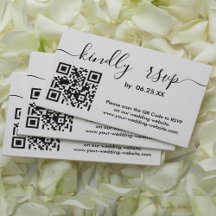 Moderne RSVP Online-Website für Hochzeiten mit QR-