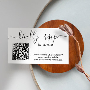 Moderne RSVP Online-Website für Hochzeiten mit QR- Begleitkarte