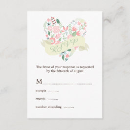 Moderne RSVP-Reaktion im Blumenherz RSVP Karte