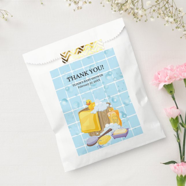 Moderne Rubber Ducky Bubbles Baby Dusche Geschenktütchen (Versiegelt)