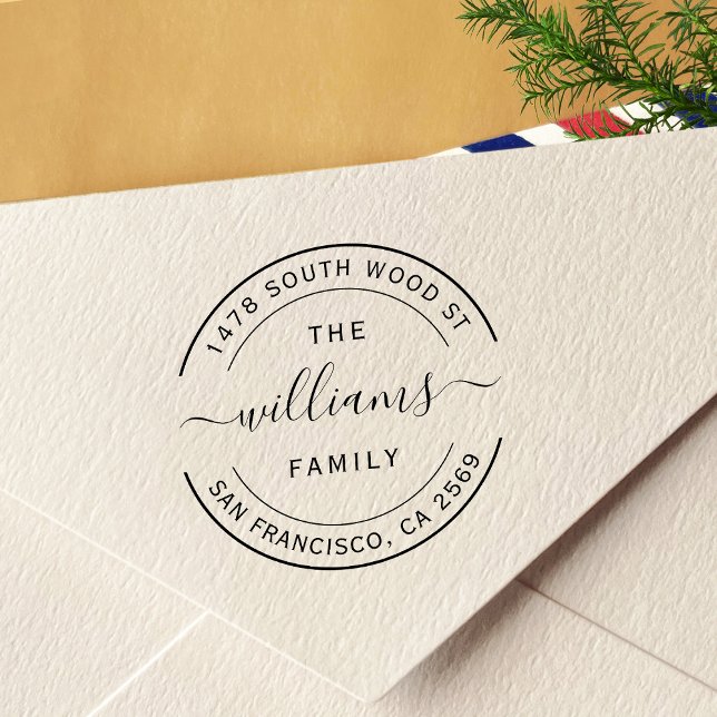 Moderne Rücksendeadresse der Kalligraphie Permastempel (Von Creator hochgeladen)