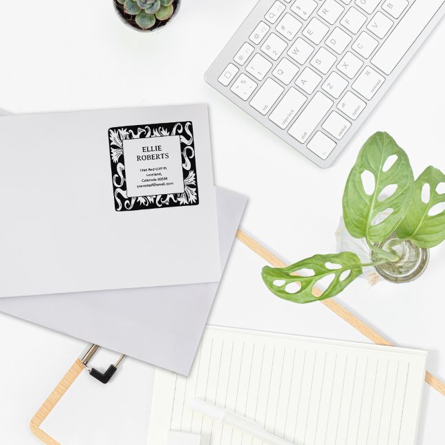 Moderne Rücksendeadresse für Vintagen Individuelle Gummistempel (Von Creator hochgeladen)