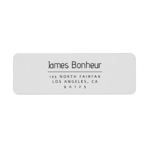 Moderne Rücksendeadresse Grau & Weiß