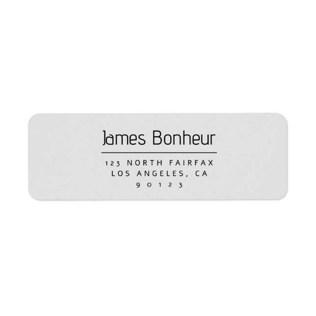 Moderne Rücksendeadresse Grau & Weiß (Vorne)