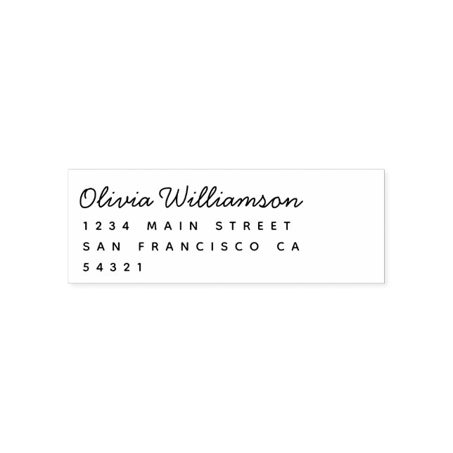 Moderne Rücksendeadresse Minimal einfache Skripte Permastempel (Design)