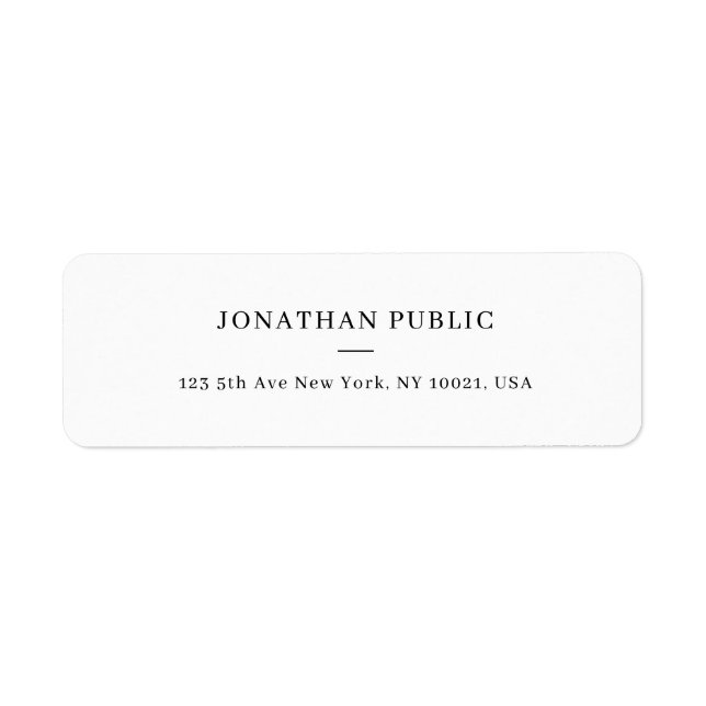 Moderne Rücksendeadresse Minimalistischer Designvo (Vorne)