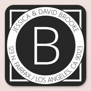 Moderne Rücksendeadresse oder Produktpalette Quadratischer Aufkleber