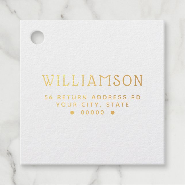 Moderne Rücksendeadresse selbstfärbend Geschenkanhänger (Vorderseite)