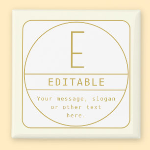 Moderne Rücksendeadresse und Monogramm   Dunkelbra Magnet