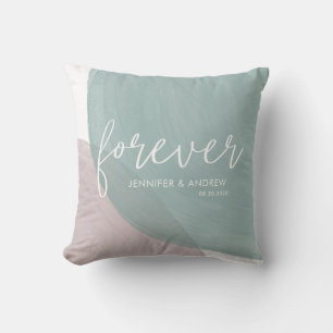 Moderne Ruhe Hochzeitsmonogramm-Kissen Kissen