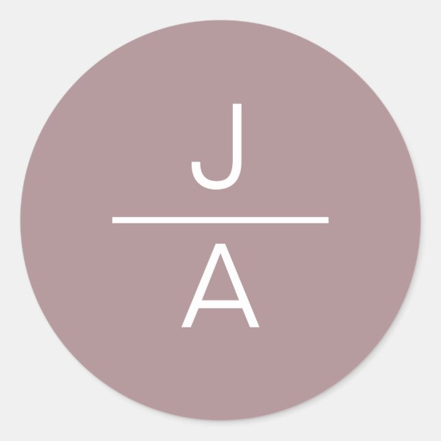 Moderne Ruhe | Monogramm Rundkleber Runder Aufkleber (Vorderseite)