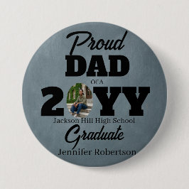 Moderne runde blaue graue Foto stolzer Vater Absol Button
