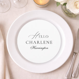 Moderne runde Hochzeitsmenükarte & Platzkarte Menükarte