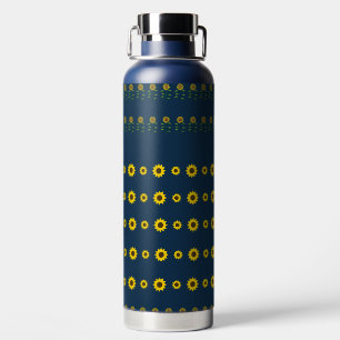 Moderne, rustikal-schicke Sonnenblumenmuster Trinkflasche