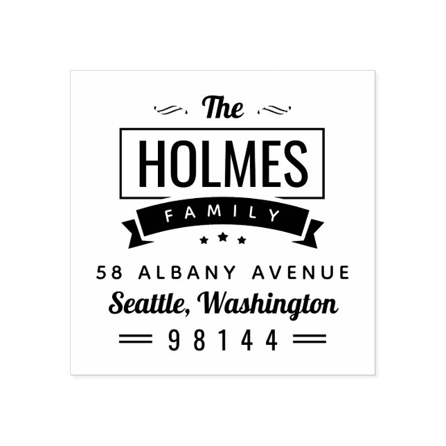 Moderne rustikale Abzeichen Rücksendeadresse Brief Gummistempel (Prägung)