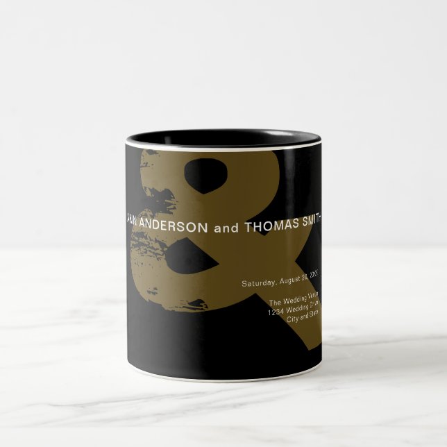 Moderne rustikale Ampere und Hochzeitsstimmung - T Zweifarbige Tasse (Mittel)