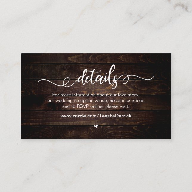 Moderne rustikale Bauernhöfe, Weiß, Holz, Hochzeit Begleitkarte (Vorderseite)