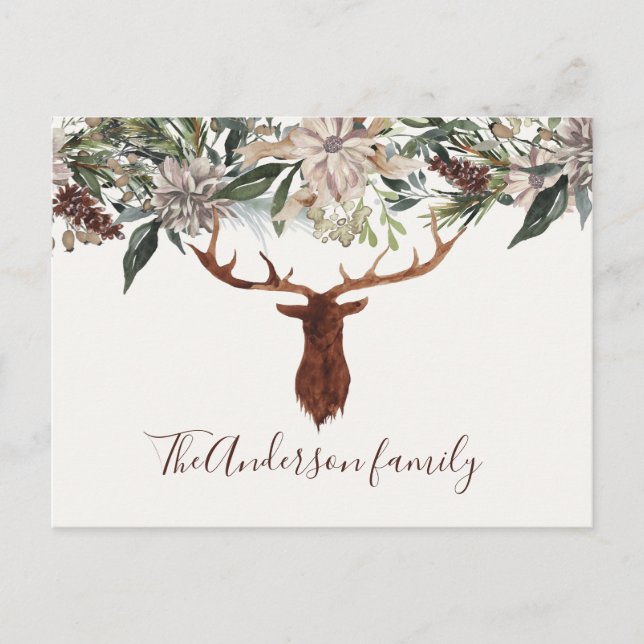 Moderne rustikale Blumenzwiebeln Junggebliebene Ur Postkarte (Vorderseite)