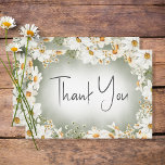 Moderne rustikale Daisy Frame Green Wedding Dankeskarte<br><div class="desc">Diese Hochzeit danke Ihnen Karte Design verfügt über einen Rahmen von rustikalen Molen auf einem grünen Aquarell waschen. Einfach,  klassisch,  aber einzigartig. Diese Karte ist Teil der modernen rustikalen Daisy Frame Green Wedding Suite,  die von der einfachen Bauernbücherei Press kreiert wurde.</div>