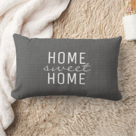 Moderne rustikale dunkelgraue Leinwand Lendenkissen