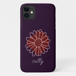 Moderne rustikale dunkelgrüne Sonnenblume Case-Mate iPhone Hülle