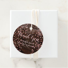 Moderne rustikale Dusty Rose Pink Confetti Wedding Geschenkanhänger