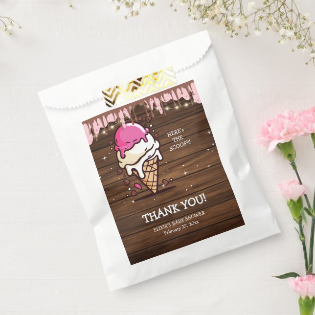 Moderne Rustikale Eiscreme Scoop Zeichnend Kinderd Geschenktütchen (Versiegelt)