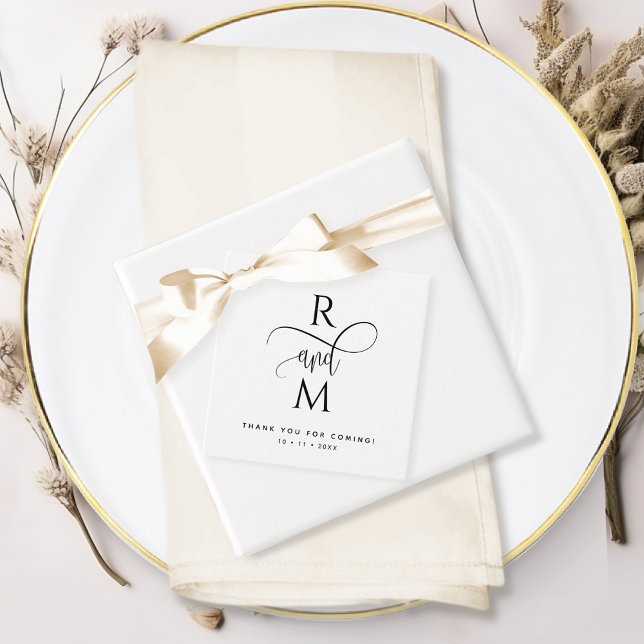 Moderne Rustikale, elegante Monogram-Hochzeit Geschenkanhänger (Von Creator hochgeladen)