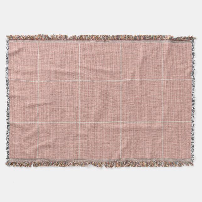 Moderne rustikale Fensterscheibe Kariert Linen Pin Decke (Vorderseite)