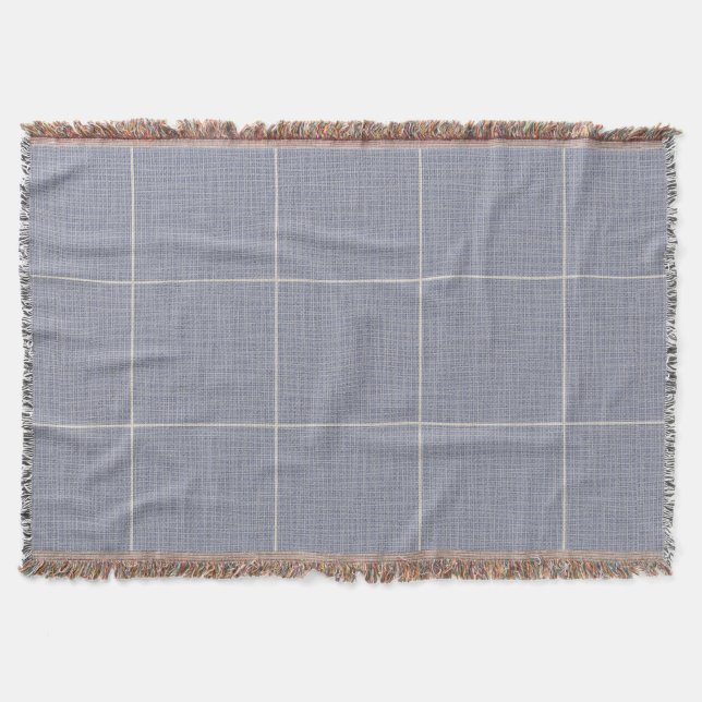 Moderne rustikale Fensterscheibe Karierte Linen Bl Decke (Vorderseite)