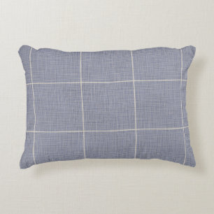 Moderne rustikale Fensterscheibe Karierte Linen Bl Dekokissen