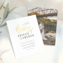 Moderne Rustikale Goldbriefe Foto Hochzeit