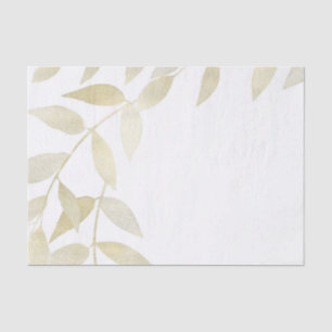 Moderne Rustikale Goldene Blätter Botanische Hochz Seidenpapier