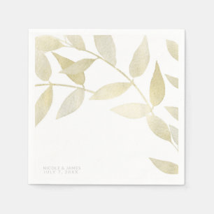Moderne Rustikale Goldene Goldblätter Botanische H Serviette