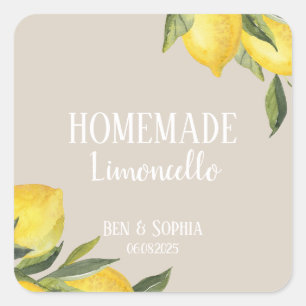 Moderne Rustikale, hausgemachte italienische Limon Quadratischer Aufkleber