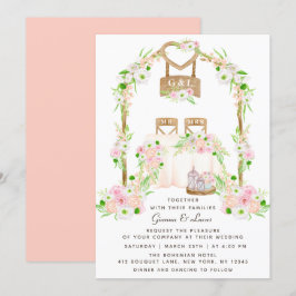 Moderne rustikale Hochzeit im Freien Einladung