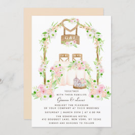 Moderne rustikale Hochzeit im Freien Einladung