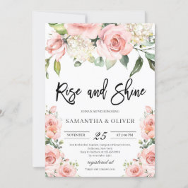 Moderne rustikale Hochzeit in Rosa Einladung