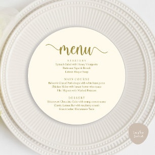 Moderne Rustikale, Hochzeits-Elopement-Rund-Dinner Menükarte