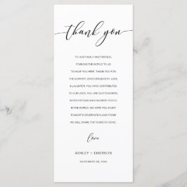 Moderne rustikale Hochzeitsempfehlung Danke Karte