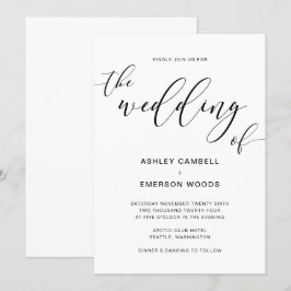 Moderne rustikale Hochzeitskalligrafie Einladung