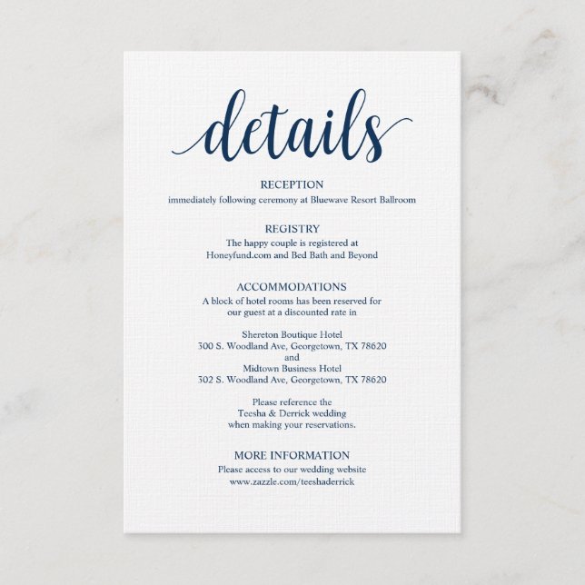 Moderne Rustikale Hochzeitskarte Begleitkarte (Vorderseite)