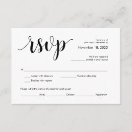 Moderne Rustikale Hochzeitskarte RSVP Begleitkarte