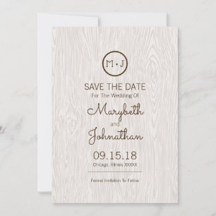 Moderne rustikale Holzkornverheiratung rettet die  Save The Date