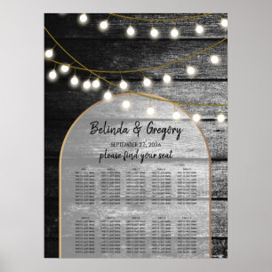 Moderne rustikale Holzleuchten für Hochzeitssitze Poster