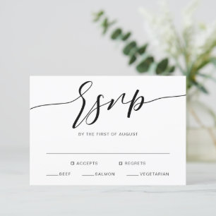Moderne rustikale Kalligrafie - Hochzeitskarte RSVP Karte