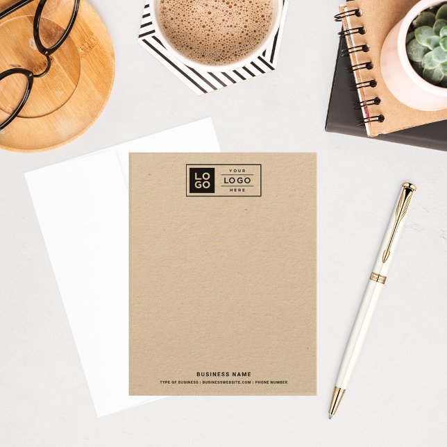 Moderne, rustikale Kraft Black Custom Business Log Mitteilungskarte (Von Creator hochgeladen)