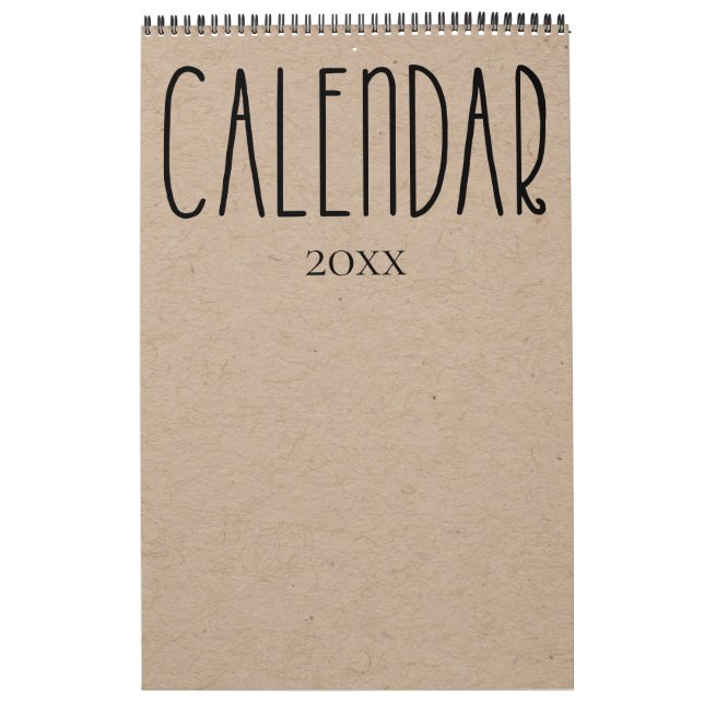 Moderne rustikale Kraft mit schwarzem Kalender (Titelbild)