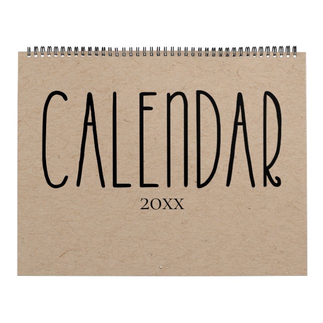 Moderne rustikale Kraft mit schwarzem Kalender (Titelbild)