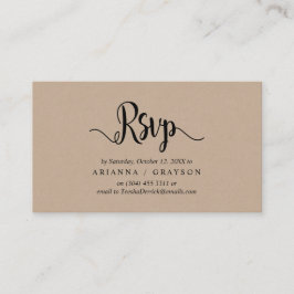 Moderne rustikale Kraft, schwarzer Schriftart, UAW Begleitkarte